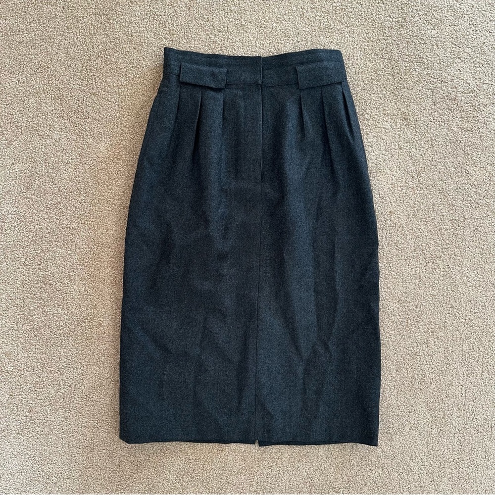 Vintage Grey Wool Pencil Skirt